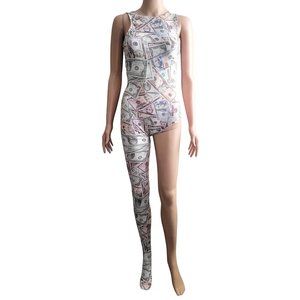 Asymmetrical money jumpsuit